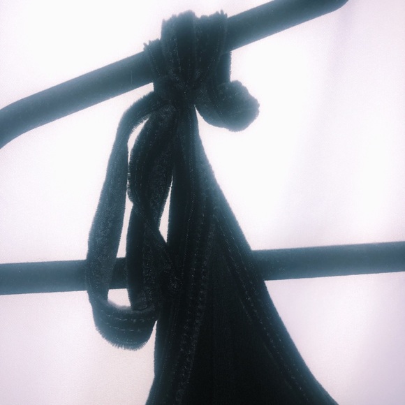 S | Kendall & Kylie | Velour Bodysuit with Tie Up Straps - Picture 6 of 6